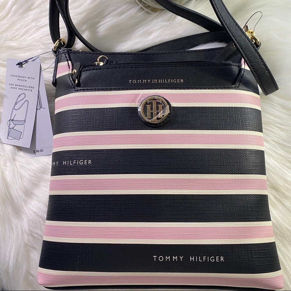 Tommy Hilfiger Crossbody with Wristlet StripedPink